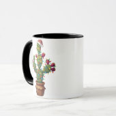 Feigenkaktus mit hellen farbenfrohen Weihnachten Tasse (Vorderseite Links)