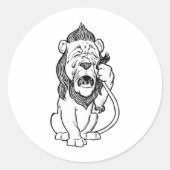 Feiger Löwe Runder Aufkleber (Vorderseite)