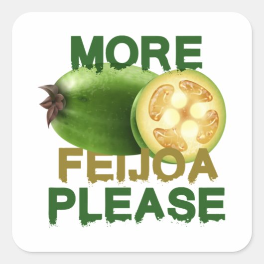 FEIJOA FRUIT ! NIEDLICHES GESCHENK FÜR SELTENE OBS QUADRATISCHER AUFKLEBER (Vorderseite)