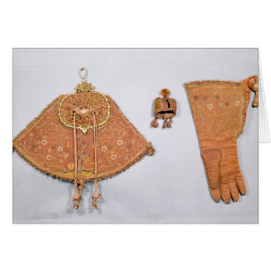 Feilbietendes Set des Beutels, des Handschuhs und