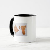 Feilbietendes Set des Beutels, des Handschuhs und Tasse (Vorderseite Links)
