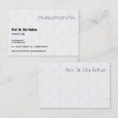 fein bemustert, klar, gut lesbar visitenkarte (Vorne/Hinten)