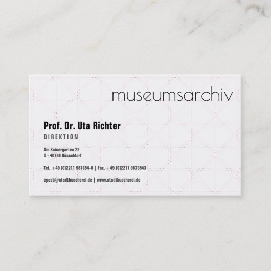 Fein bemustert  visitenkarte (Vorderseite)