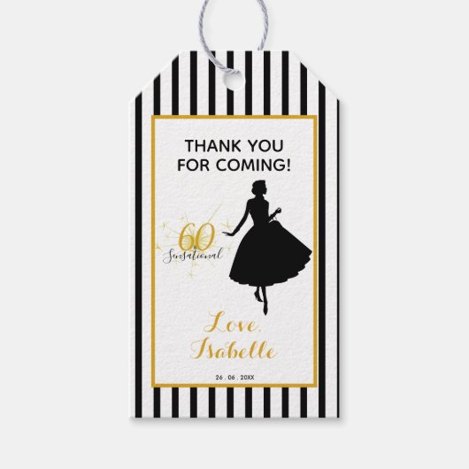 Fein DANKE FÜR DIE KOMBINATION VON Schwarz/Weiß St Geschenkanhänger (Vorderseite)