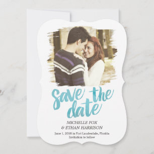 Fein Enthüllte Save The Date Karte Türkis