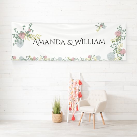 Fein geblüht Hochzeit Banner (Insitu)