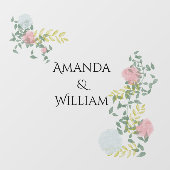 Fein geblüht Hochzeit Fensteraufkleber (Blatt)