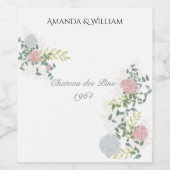 Fein geblüht Hochzeit Weinetikett (Einzelnes Label)