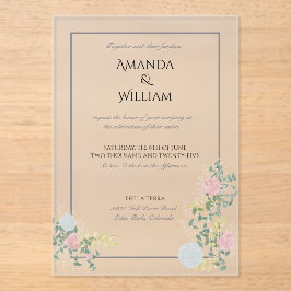 Fein geblüht Hochzeitseinladung Acryleinladungen