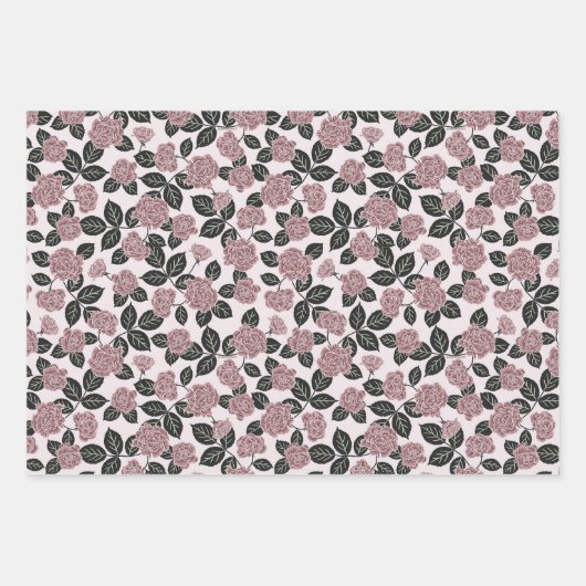 Fein gefärbtes Flor-Wrapping-Papier Set aus 3 Flac Geschenkpapier Set (Vorderseite)