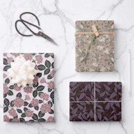 Fein gefärbtes Flor-Wrapping-Papier Set aus 3 Flac Geschenkpapier Set