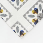 Fein gelb-blau Gemustert Fleecedecke (Ecke)