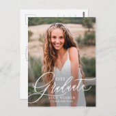 Fein gepennter Abschluss Ankündigung Postkarte (Vorne/Hinten)