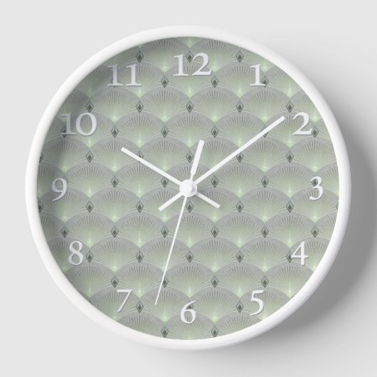 Fein grün und grau, Art Deko. Uhr (Vorderseite)