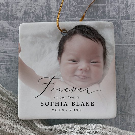 Fein in unserem Hearts Baby Foto Memorial Keramikornament