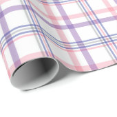 Fein kariertes Muster aus blauem violettem Rosa Geschenkpapier (Rolleneckpunkt)