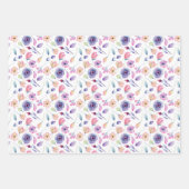 Fein rosa und Lila Florals Geschenkpapier Set (Vorderseite)