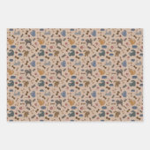 Fein spielende Katzen im braunen Hintergrund Geschenkpapier Set (Vorderseite)