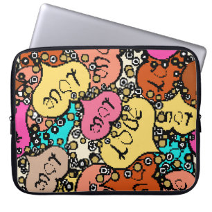 Fein Vintages Muster mit winziger Orange, Schwarz  Laptopschutzhülle