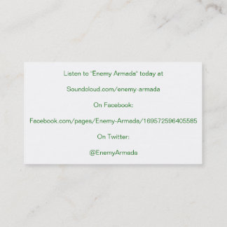 Feindliche Armada-Werbeaktion-Karte Visitenkarte