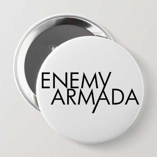 Feindliches Armada-Schwarz-Logo-Button Button (Vorne & Hinten)