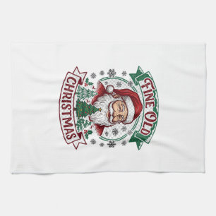 Feine alte Weihnachten Santa Claus Bäume Schneeflo Geschirrtuch