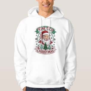 Feine alte Weihnachts-Santa-Claus-Bäume-Schneefloc Hoodie