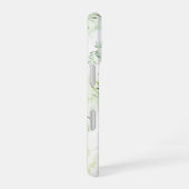 Feine ätherische Pastel Grünes Botanisches Monogra iPhone 16 Hülle (Rechte Seite)