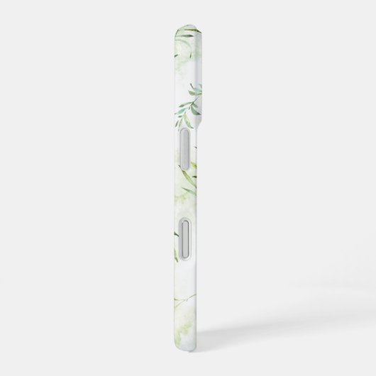 Feine ätherische Pastel Grünes Botanisches Monogra iPhone 16 Hülle (Rechte Seite)
