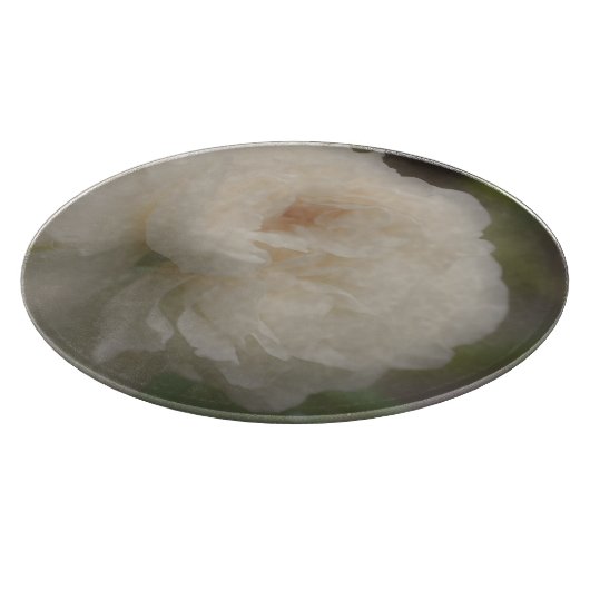 Feine, blasse Rose in blühender Blume Schneidebrett (Ecke)