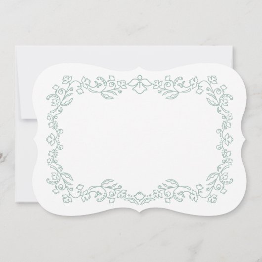 Feine Bloral Baby Taufe Einladung (Rückseite)