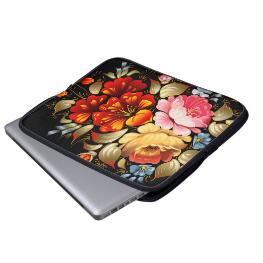 Feine Blume Cool Niedlich Giro Retro Florenz Laptopschutzhülle (Vorne Knopf)