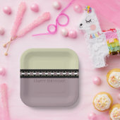 Feine Blüte mit Pflaume und Grün Pappteller (Party)