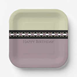 Feine Blüte mit Pflaume und Grün Pappteller