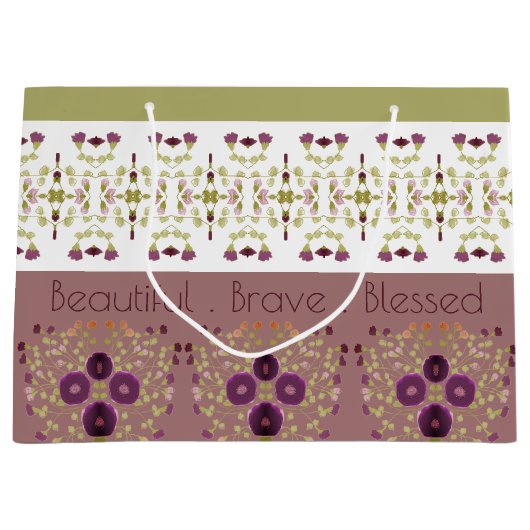 Feine Blüte und Gemustert Große Geschenktüte (Vorderseite)