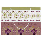 Feine Blüte und Gemustert Große Geschenktüte (Rückseite)