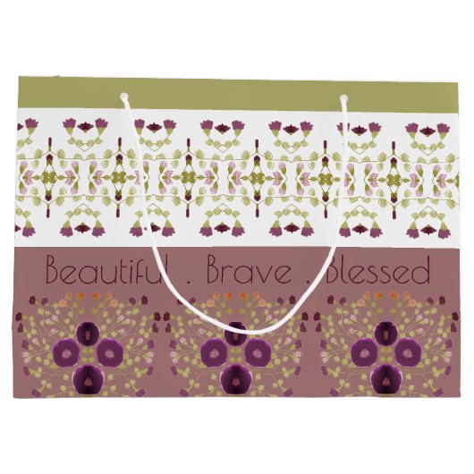 Feine Blüte und Gemustert Große Geschenktüte (Rückseite)