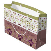 Feine Blüte und Gemustert Große Geschenktüte (Rückseite Schrägansicht)