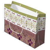 Feine Blüte und Gemustert Große Geschenktüte (Vorderseite Schrägansicht)