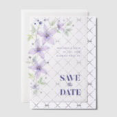 Feine Blüten und botanische Zweige Lila Pergament Einladungen (Versetzt (Einladung))