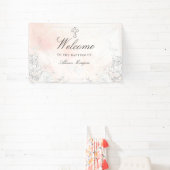 Feine Blütenblütentaufe Willkommen Banner (InSitu)