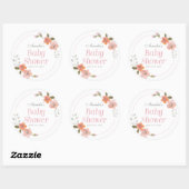 Feine Blütenpink-Babydusche Rundkleber Runder Aufkleber (Blatt)