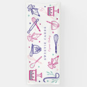Feine bunte Backwaren & Kochen Utensitis Kuchen Bä Banner (Vertikal)