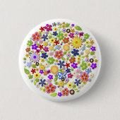 Feine Coole Blume Niedlich Giro Retro Button (Vorderseite)