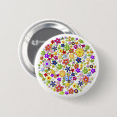 Feine Coole Blume Niedlich Giro Retro Button (Vorne & Hinten)