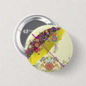 Feine Coole Niedliche Girly Retro Blumenmode Button (Vorne & Hinten)