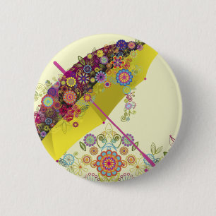 Feine Coole Niedliche Girly Retro Blumenmode Button