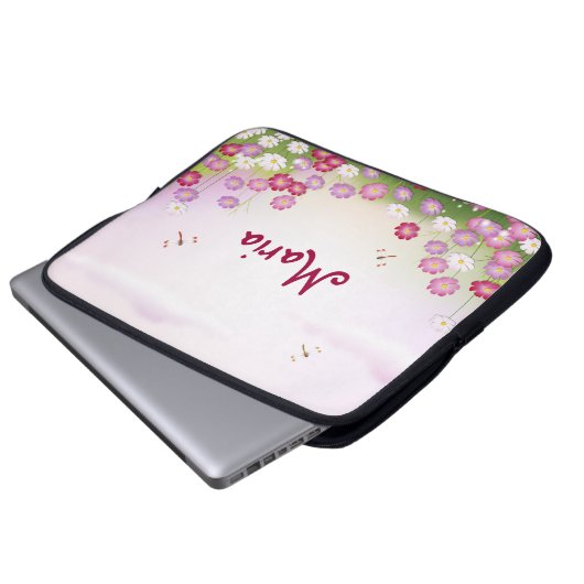 Feine Coole Niedliche Girly Retro Blumenmode Laptopschutzhülle (Vorne Knopf)