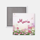 Feine Coole Niedliche Girly Retro Blumenmode Magnet (Vorderseite/Rückseite)