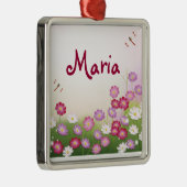 Feine Coole Niedliche Girly Retro Blumenmode Ornament Aus Metall (Rechts)